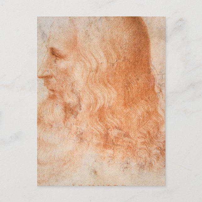 Portrait von Leonardo da Vinci Postkarte (Vorderseite)