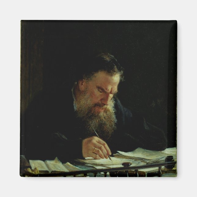 Portrait von Lev Tolstoy Magnet (Vorne)
