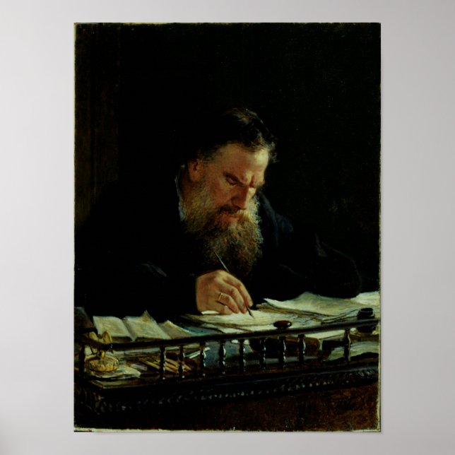 Portrait von Lev Tolstoy Poster (Vorne)