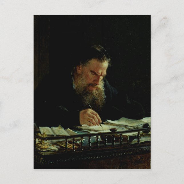 Portrait von Lev Tolstoy Postkarte (Vorderseite)