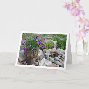 Portrait von lila African Daisies Karte