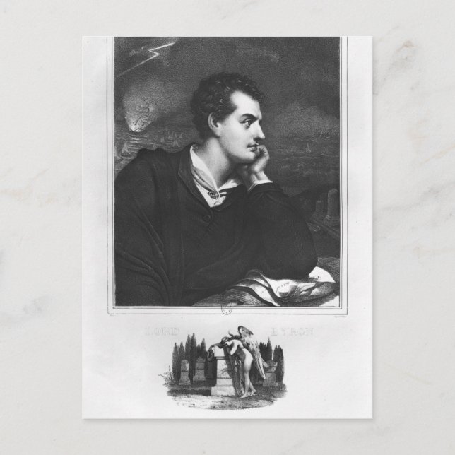 Portrait von Lord Byron Postkarte (Vorderseite)