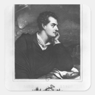 Portrait von Lord Byron Quadratischer Aufkleber