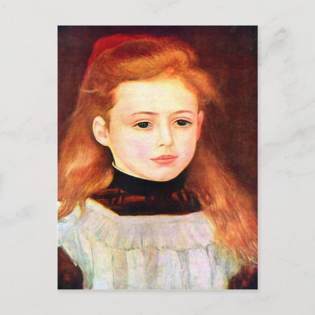 Portrait von Lucie Berard von Pierre Renoir Postkarte (Vorderseite)