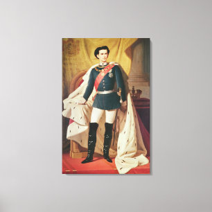 Portrait von Ludwig II von Bayern in Uniform Leinwanddruck