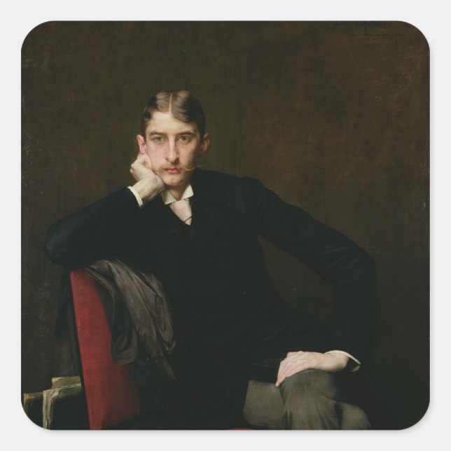 Portrait von M. Fitzgerald, 1889 Quadratischer Aufkleber (Vorderseite)