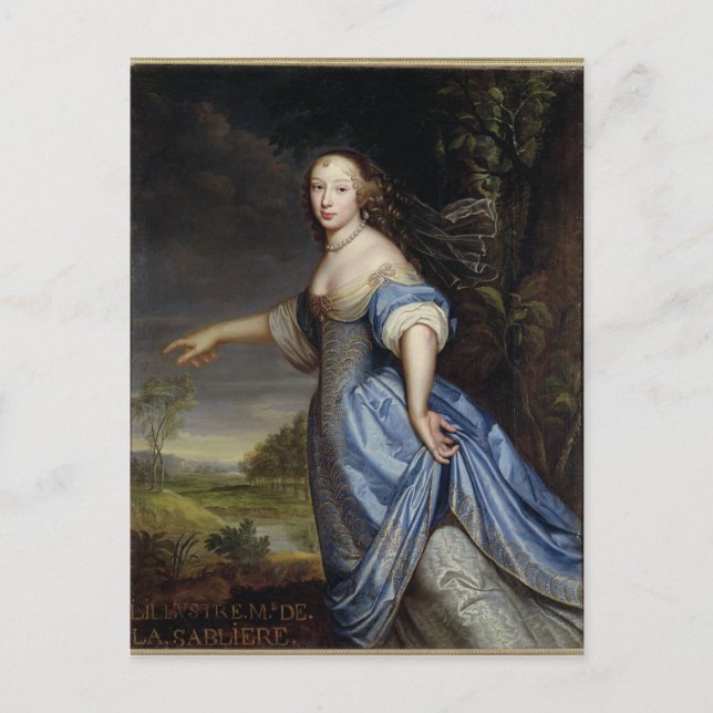 Portrait von Madame de la Sabliere Postkarte (Vorderseite)