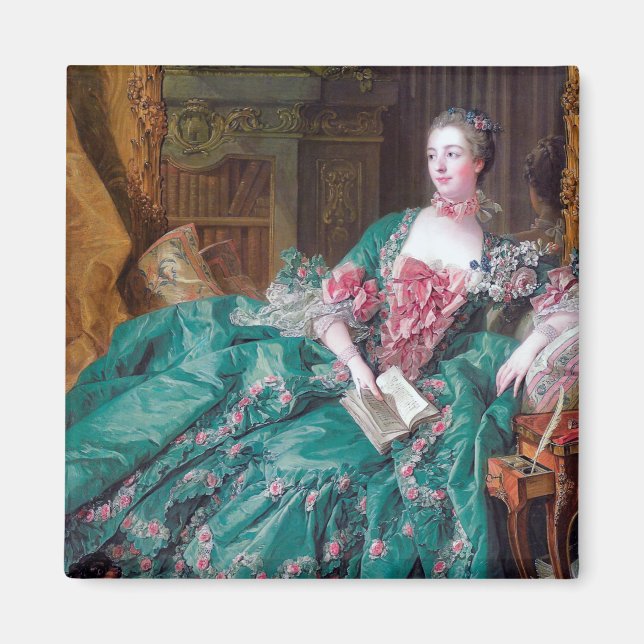 Portrait von Madame Pompadour, Boucher, 1756 Magnet (Vorne)