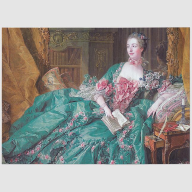 Portrait von Madame Pompadour, Boucher Seidenpapier (Vorderseite)