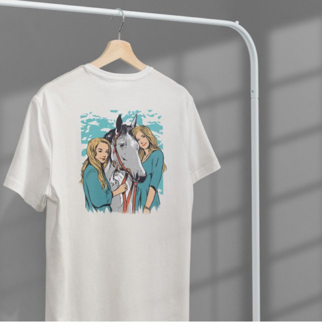 Portrait von Mädchen und Pferden T-Shirt (Von Creator hochgeladen)