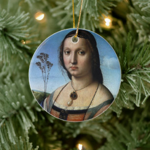 Portrait von Maddalena Doni von Raphael Sanzio Keramik Ornament