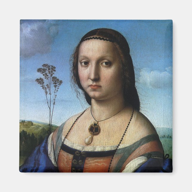 Portrait von Maddalena Doni von Raphael Sanzio Magnet (Vorne)