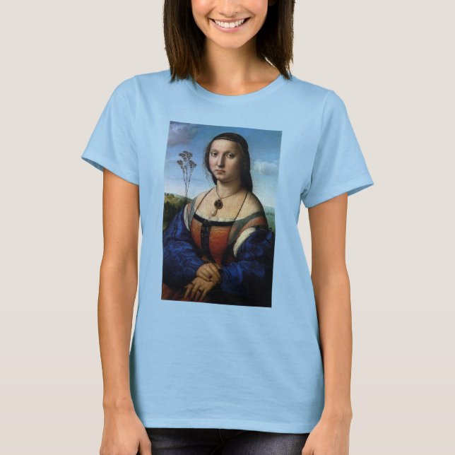 Portrait von Maddalena Doni von Raphael Sanzio T-Shirt (Vorderseite)