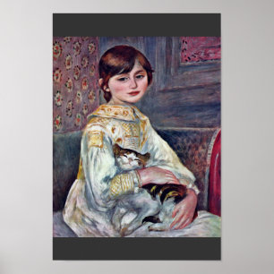 Portrait von Mademoiselle Julie Manet mit Katze Poster