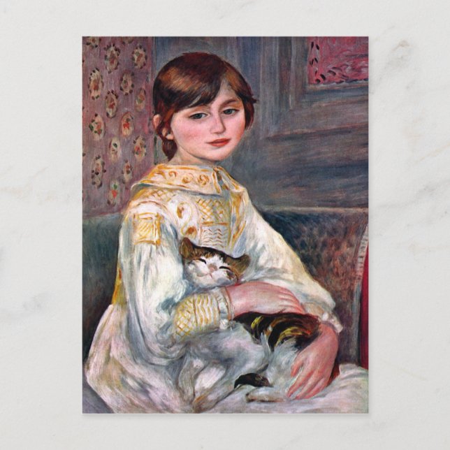 Portrait von Mademoiselle Julie Manet von Renoir Postkarte (Vorderseite)