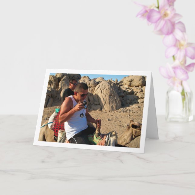 Portrait von Männern auf Kamelen Karte (Orchidee)