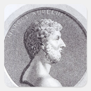 Portrait von Marcus Aurelius Quadratischer Aufkleber