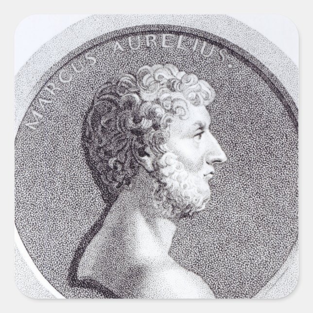 Portrait von Marcus Aurelius Quadratischer Aufkleber (Vorderseite)
