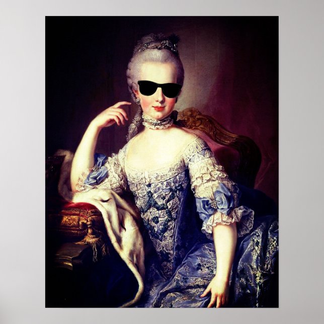 Portrait von Marie Antoinette mit Sonnenbrille Poster (Vorne)