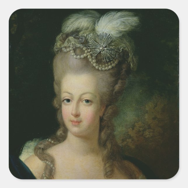 Portrait von Marie-Antoinette Quadratischer Aufkleber (Vorderseite)