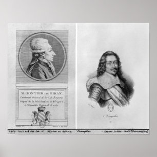 Portrait von Marie Francois Gontier de Biran Poster