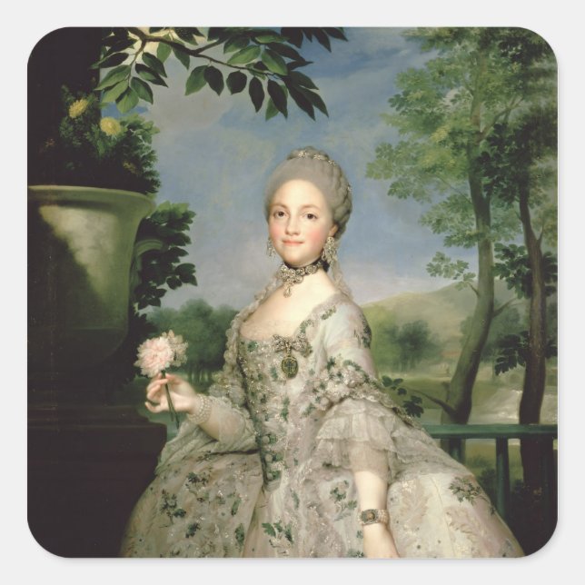 Portrait von Marie-Louise of Bourbon Quadratischer Aufkleber (Vorderseite)