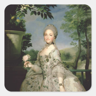 Portrait von Marie-Louise of Bourbon Quadratischer Aufkleber