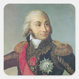 Portrait von Marschall Jean-Baptiste Jourdan Quadratischer Aufkleber