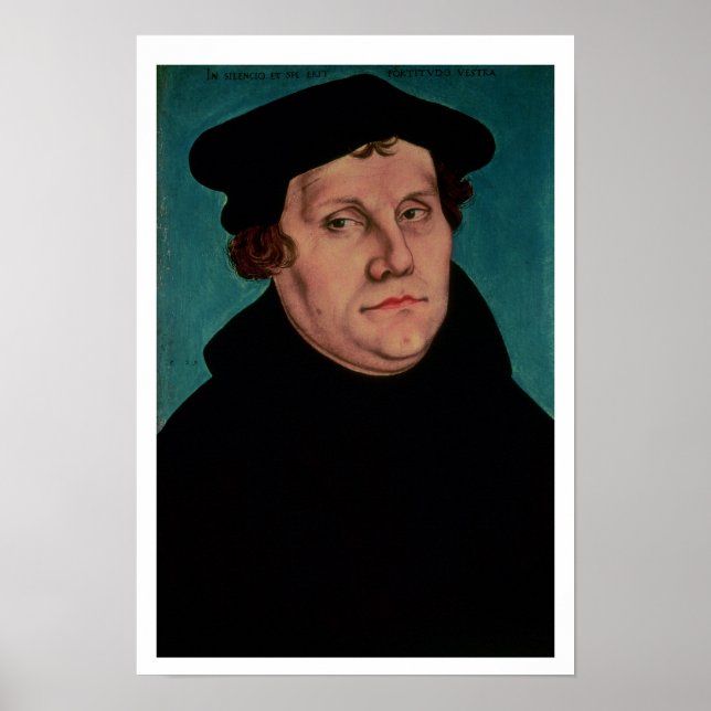 Portrait von Martin Luther, 1529 Poster (Vorne)