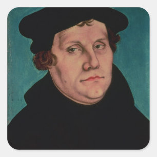 Portrait von Martin Luther, 1529 Quadratischer Aufkleber