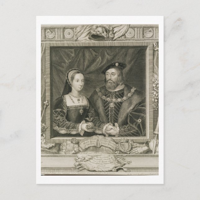 Portrait von Mary (1496-1533) Queen of France, und Postkarte (Vorderseite)