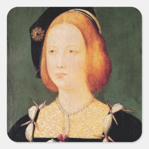 Portrait von Mary of England Quadratischer Aufkleber