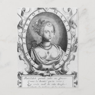 Portrait von Mary Sidney, Grafschaft von Pembroke Postkarte