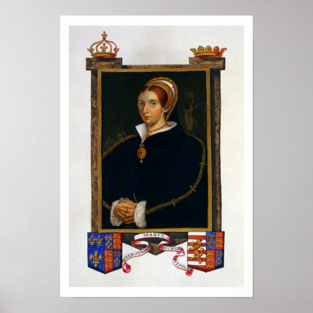 Portrait von Mary Tudor, aus "Memoiren des Hofes Poster (Vorne)