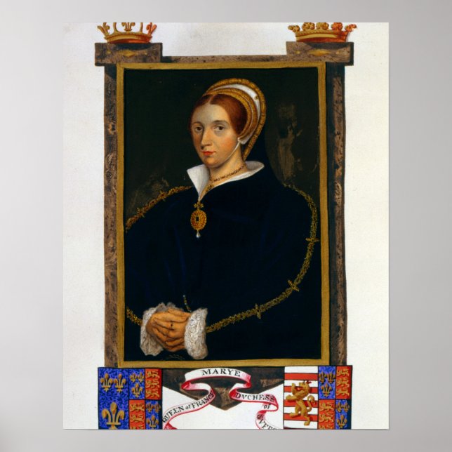 Portrait von Mary Tudor, aus "Memoiren des Hofes Poster (Vorne)
