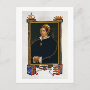 Portrait von Mary Tudor, aus "Memoiren des Hofes Postkarte