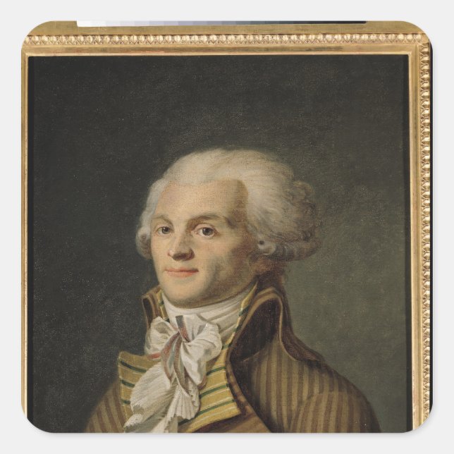 Portrait von Maximilien de Robespierre Quadratischer Aufkleber (Vorderseite)