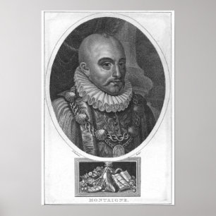 Portrait von Michel de Montaigne Poster