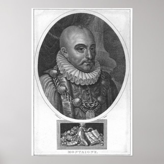 Portrait von Michel de Montaigne Poster (Vorne)