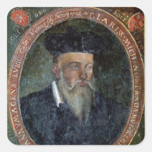 Portrait von Michel de Nostradame Quadratischer Aufkleber