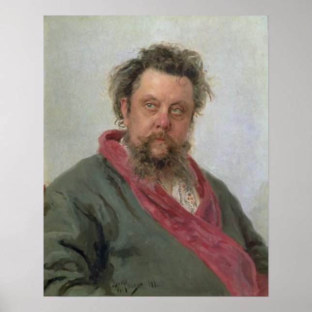 Portrait von Modest Petrovich Moussorgsky 1881 Poster (Vorne)