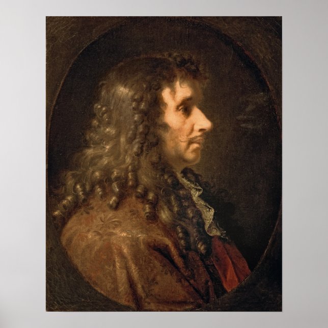 Portrait von Moliere 1660 Poster (Vorne)