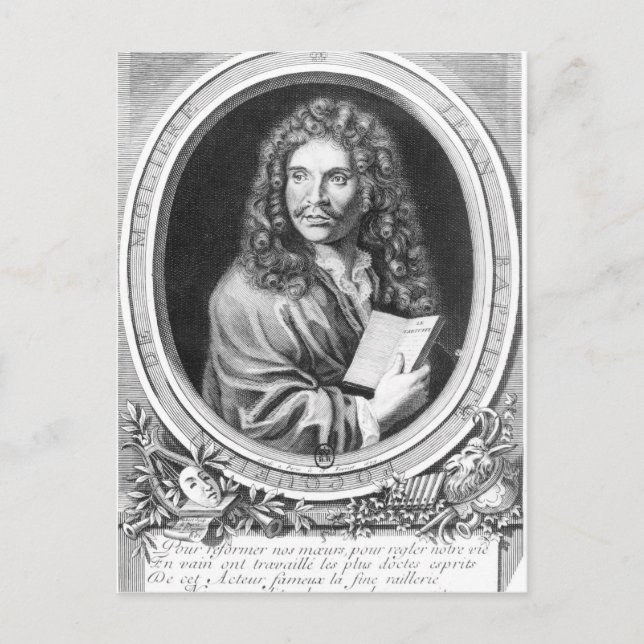 Portrait von Moliere Postkarte (Vorderseite)