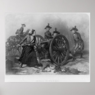 Portrait von Molly Pitcher beim Laden einer Kanone Poster