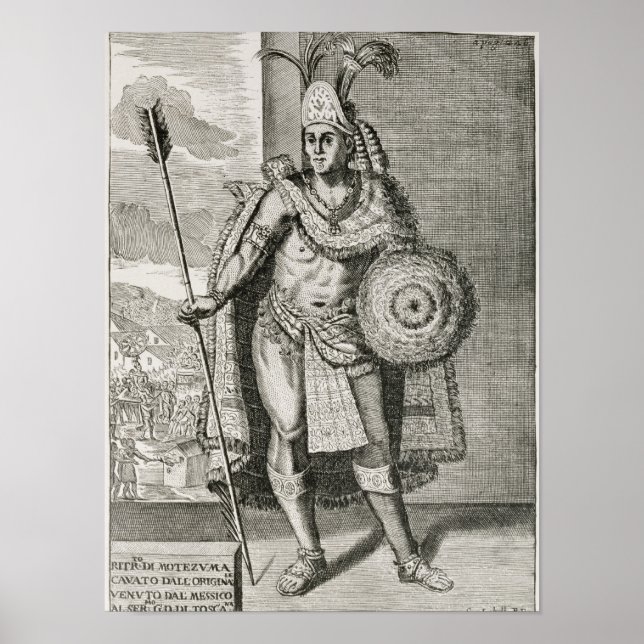 Portrait von Montezuma II Poster (Vorne)