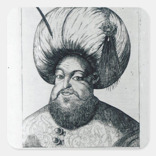 Portrait von Murad III Quadratischer Aufkleber (Vorderseite)
