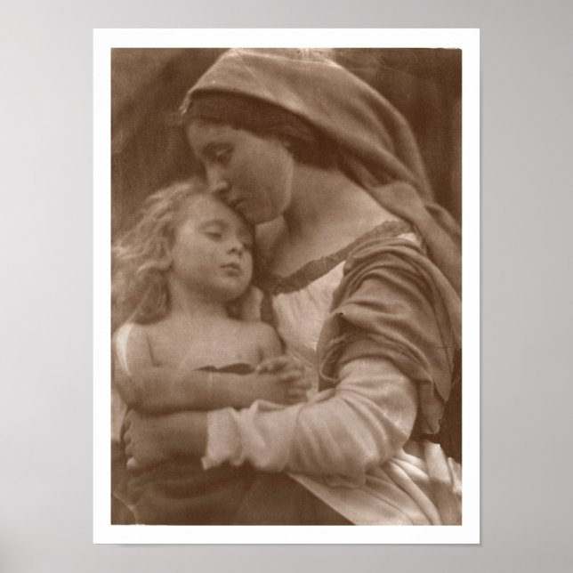 Portrait von Mutter und Kind (sepia Foto) Poster (Vorne)