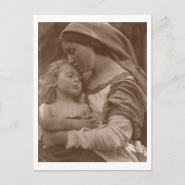 Portrait von Mutter und Kind (sepia Foto) Postkarte (Vorderseite)
