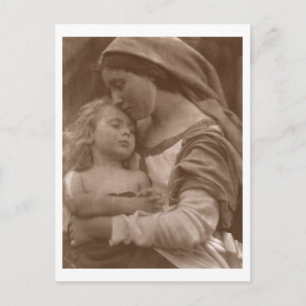 Portrait von Mutter und Kind (sepia Foto) Postkarte