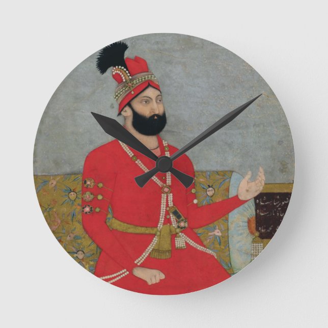 Portrait von Nadir Shah Afshar von Persia (1688-17 Runde Wanduhr (Vorderseite)